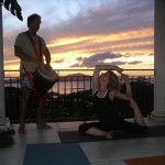 Toby Drumming and Lisa in Yoga Pose Toby and Lisa